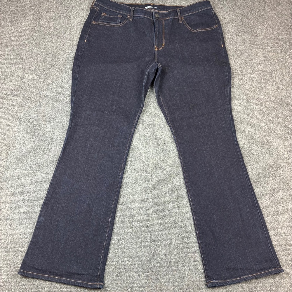 Old Navy Curvy Boot-Cut Jeans Womens 16S 38x28 Dark Wash Indigo‎ Stretch Denim
